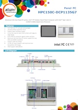 15"前面防水産業用パネルPC Jetway HPC150Cのカタログ