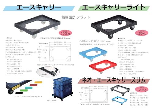 樹脂製フリーカート「エースキャリー」シリーズ (日本コンテック株式会社) のカタログ