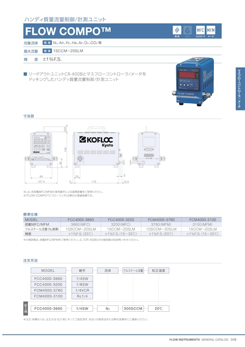 ハンディ質量流量制御/測定ユニット　FLOW COMPO™ (共栄通信工業株式会社) のカタログ
