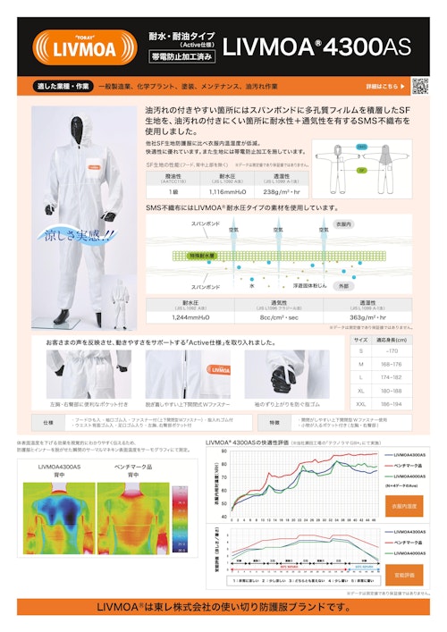 東レ LIVMOAⓇ（リブモアⓇ）4300AS 耐水・耐油タイプ (東レ株式会社) のカタログ