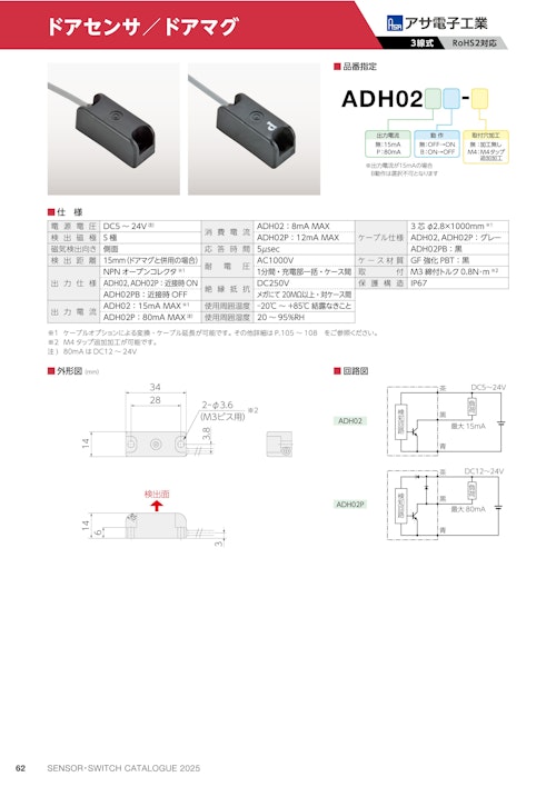 ドアセンサ/ドアマグ　ADH02 (共栄通信工業株式会社) のカタログ