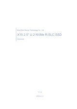 RENICE X10シリーズ 2.5" U.2 NVMe R-SLC 産業用SSDのカタログ