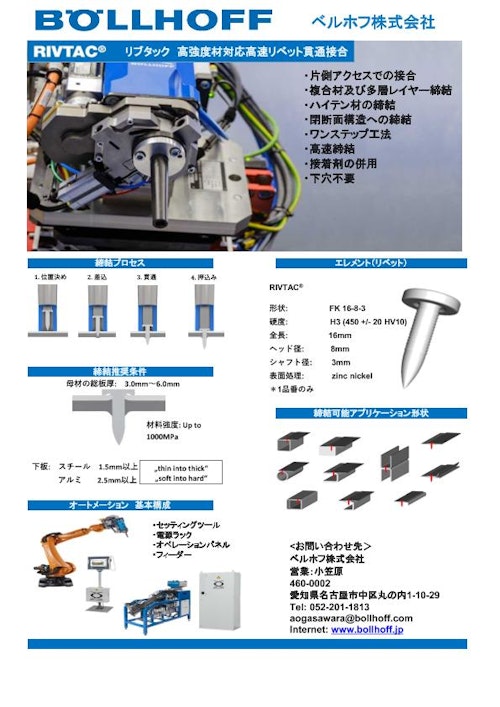 リブタック　高強度材対応高速リベット接合 (ベルホフ株式会社) のカタログ