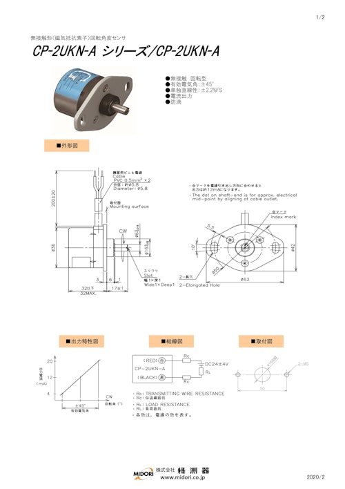 ポテンショメータ / 回転　CP-2UKN-Aシリーズ (共栄通信工業株式会社) のカタログ