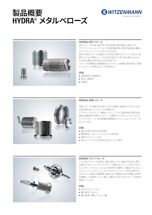 メタルベローズ (WitzenmannJapan株式会社) のカタログ