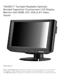 7インチワイド 小型 車載 高輝度 液晶モニター （VGA＋HDMI、オプティカルボンディング対応、静電式タッチパネル搭載） XENARC 702GSH-サンテックス株式会社のカタログ