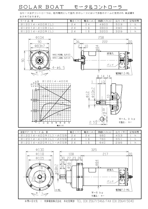 レース用モータ_ソーラーボートレース (共栄通信工業株式会社) のカタログ