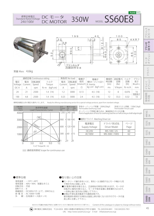 DCモータ_SS60E8 (共栄通信工業株式会社) のカタログ