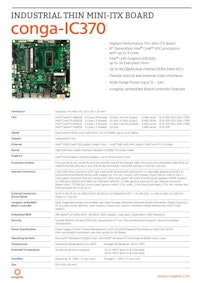 Mini-ITX: conga-IC370 【コンガテックジャパン株式会社のカタログ】
