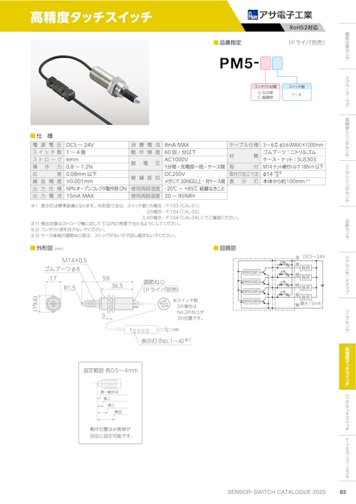 高精度タッチスイッチ　PM5 (共栄通信工業株式会社) のカタログ