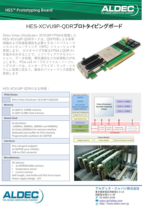 HES-XCVU9P-QDR (アルデック・ジャパン株式会社) のカタログ