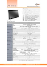 完全防水・防塵対応のIntel 第7世代Core-i5版高性能・薄型ファンレス21型タッチパネルPC『WTP-9E66-22』のカタログ