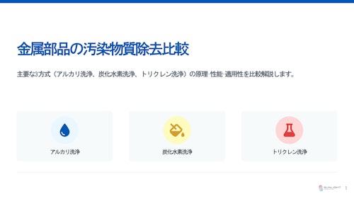 金属部品の汚染物質除去比較 (サンライト株式会社) のカタログ