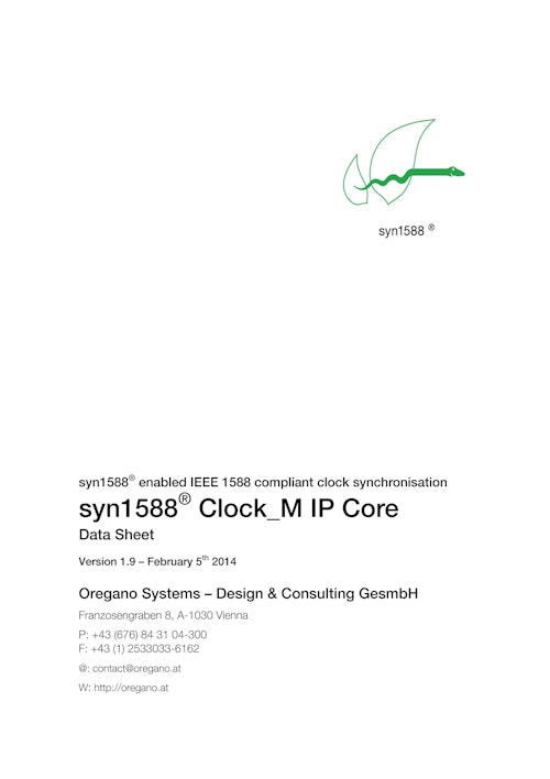 IEEE1588-2008 PTP IPコア (アスコット株式会社) のカタログ