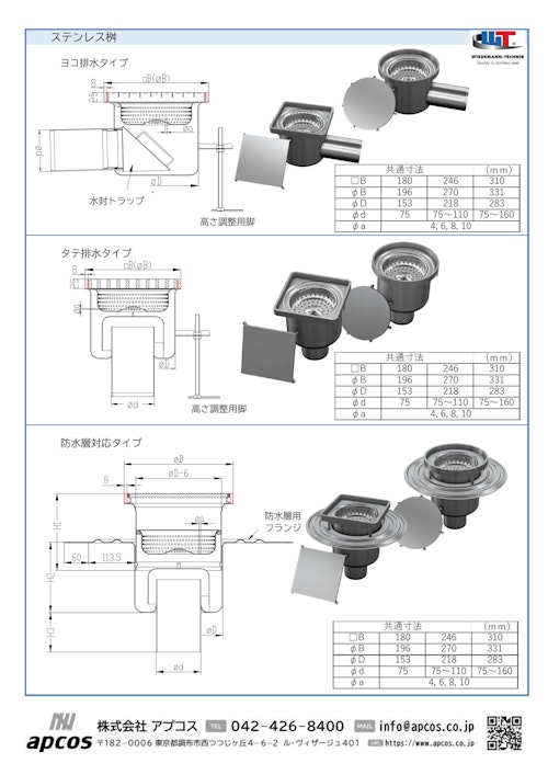 ステンレス集水桝 (株式会社アプコス) のカタログ
